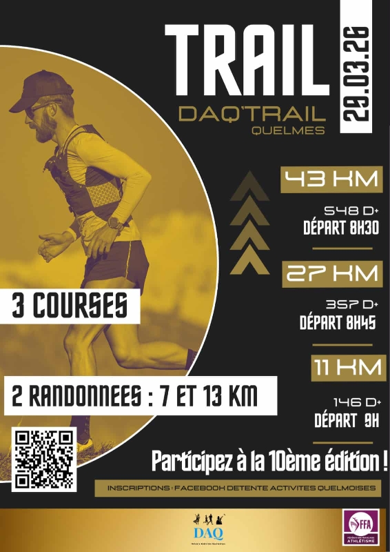 3 courses (43, 27 et 11 km) & 2 randonnées (7 et 13 km)